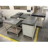 LOT 8 PRECISION MARBLE PLATES ON 6 HD CARTS INCLUDING (3) 24 IN X 36 IN, (4) 18 IN X 24 IN