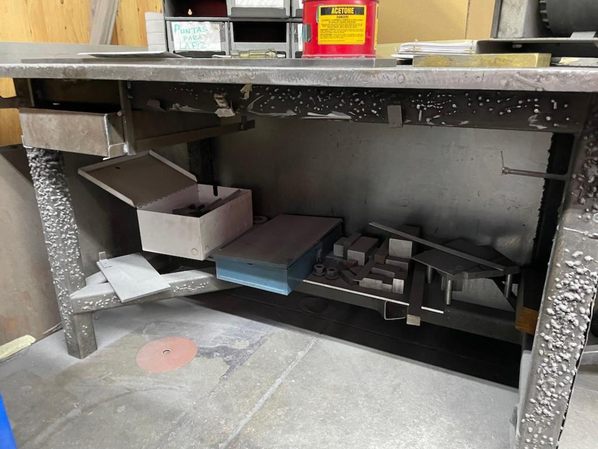 HEAVY DUTY WELDING TABLE 5 FT X 3 FT, 1 IN THICK PLATE [EXCLUDING CONTENTS] - Image 3 of 3