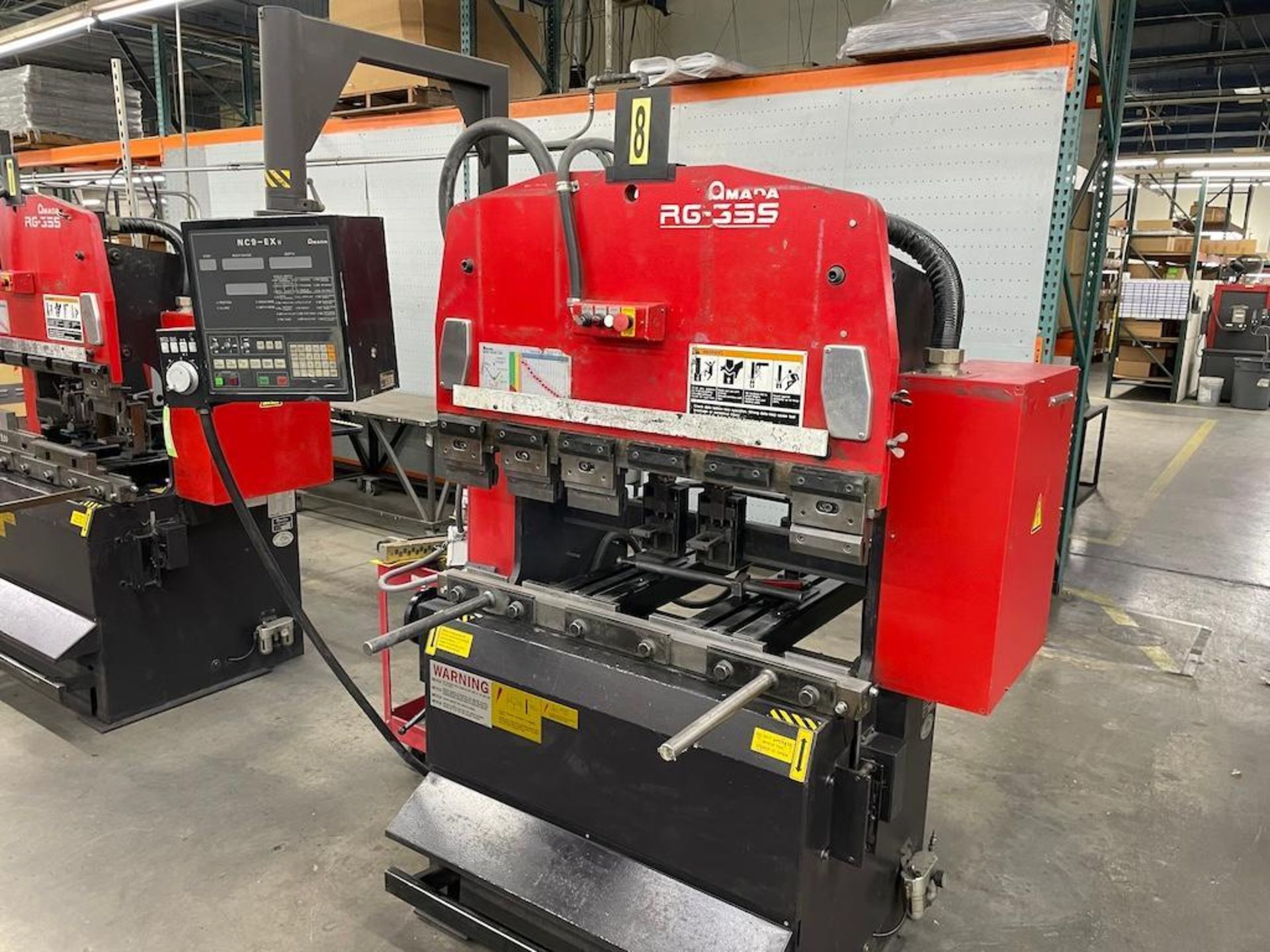 AMADA RG 35S PRESS BRAKE, 35 TON X 47.3 IN BED, NC9-EXII CONTROL, 2 AXIS BACK GAUGE, 47.3 IN BED,