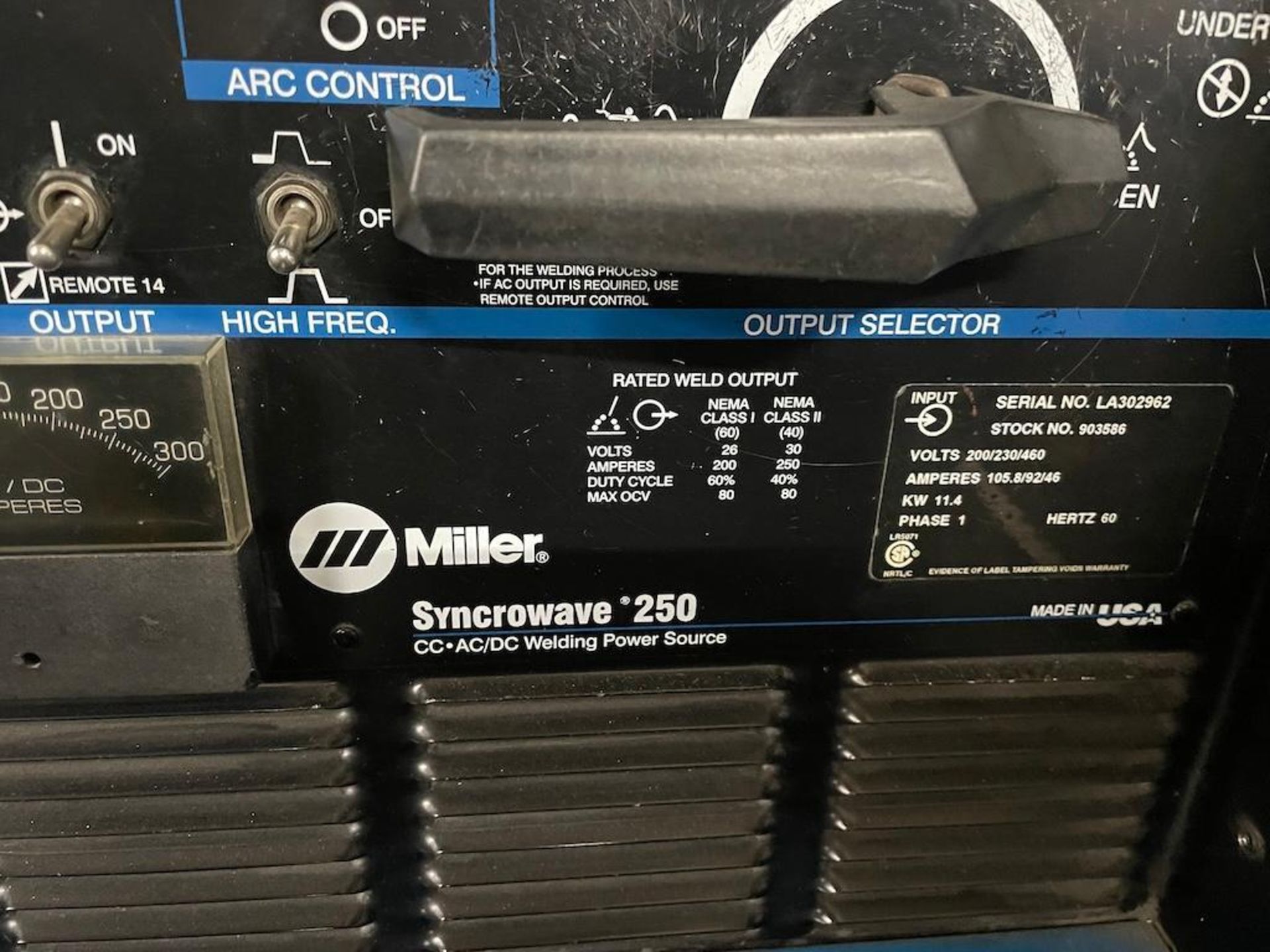 MILLER SYNCROWAVE 250 WELDER [USP] - Image 2 of 2