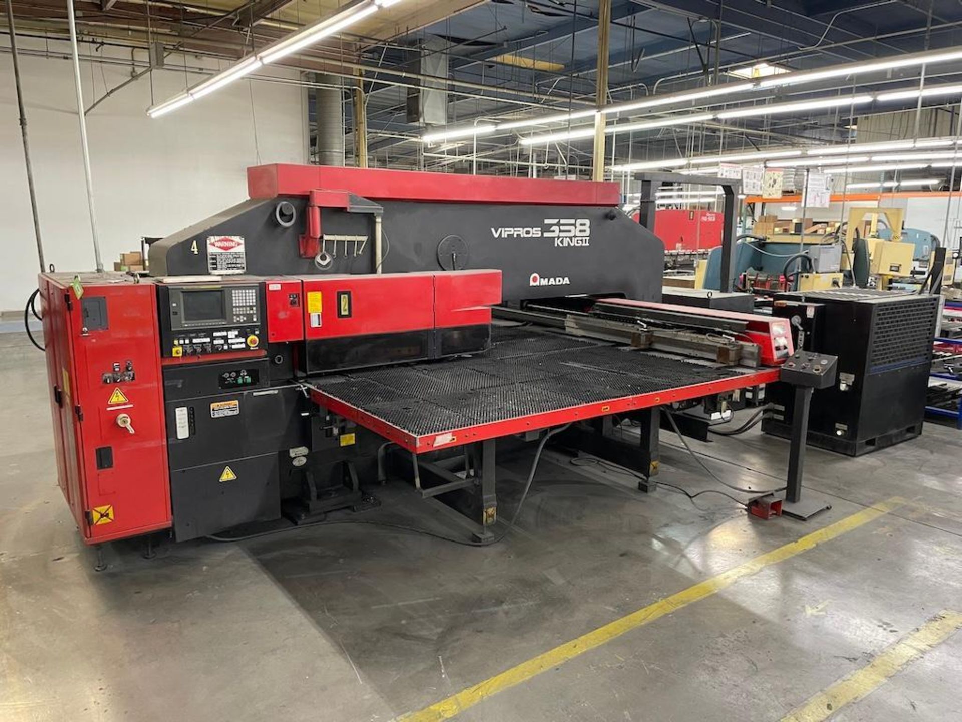 AMADA VIPROSS 358 KING II, 30 TON TURRET PUNCH, 58 STATION TURRET W 4 AUTO INDEX, TABLE TRAVEL 50 IN