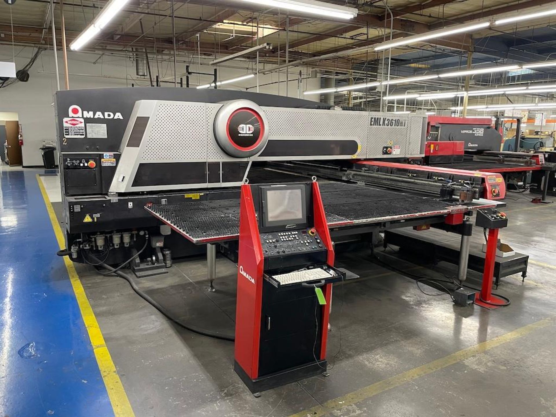 AMADA COMBINATION 4,000 WATT LASER AND 30 TON TURRET PUNCH, MODEL EMLK 3610NT, 58 STATION W 4 AUTO