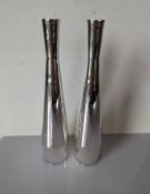 A pair of contemporary silver candlesticks of waisted form, hallmarked for Mappin & Webb, Birmingham