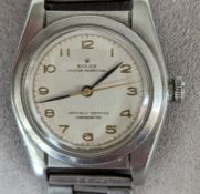 A 1940s Rolex Oyster Perpetual Chronometer 'bubble back' wristwatch with champagne dial, 24mm