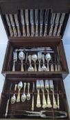 A Sheffield silver, twelve-setting, 113-piece Queen's pattern canteen of cutlery, hallmarked 