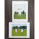 Two Janet Ledger limited edition prints, BOWLING IN THE PARK and KEEN GOLFER, each of 250