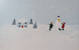 Janet Ledger (b.1934) THE SNOWMAN, watercolour, framed, glazed