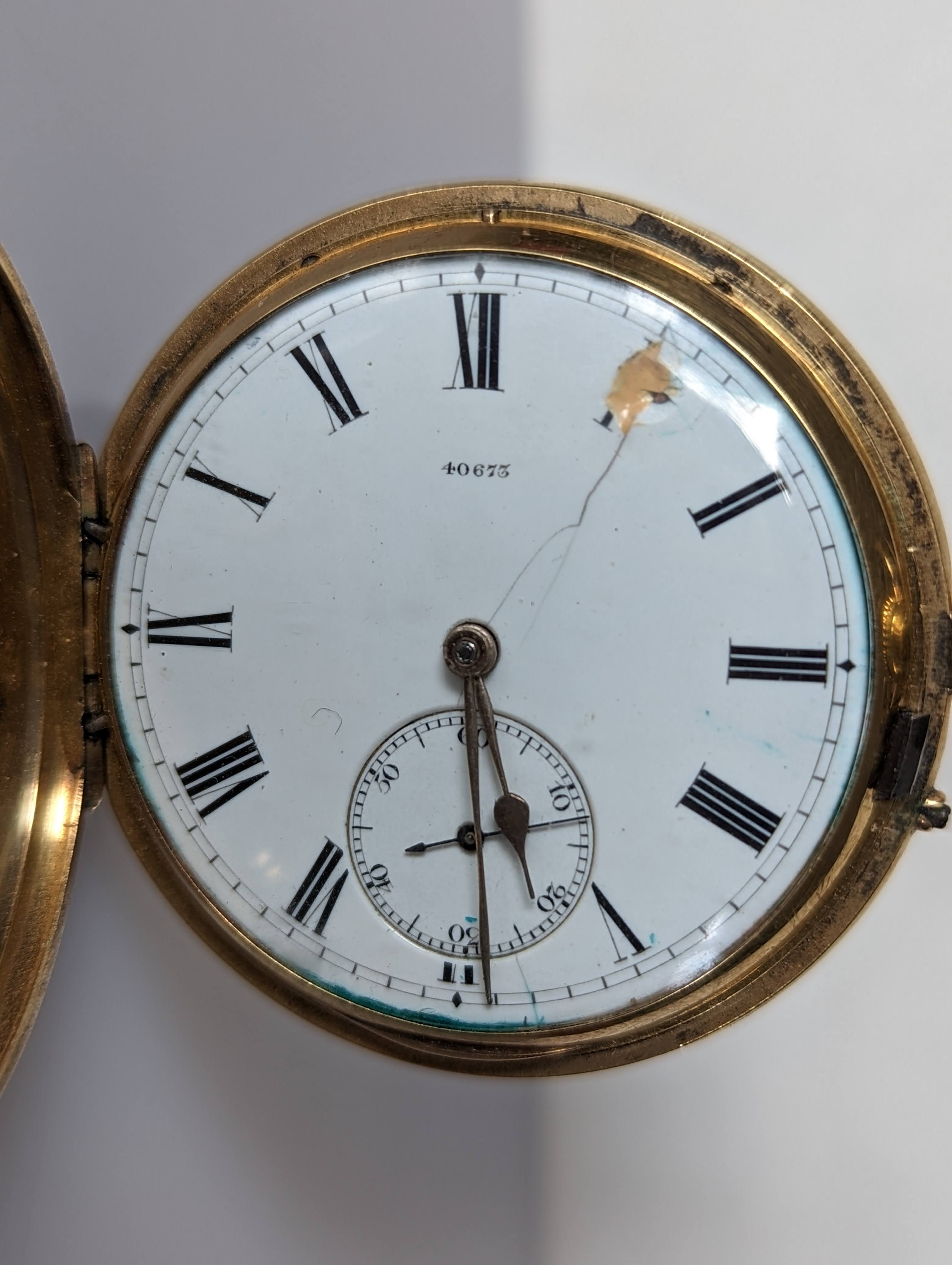 A Victorian gold full-hunter, stem-wind pocket watch with Roman numerals, subsidiary seconds hand - Image 2 of 6