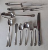 An International Sterling forty-five piece silver part flatware service in the Spring Glory pattern 