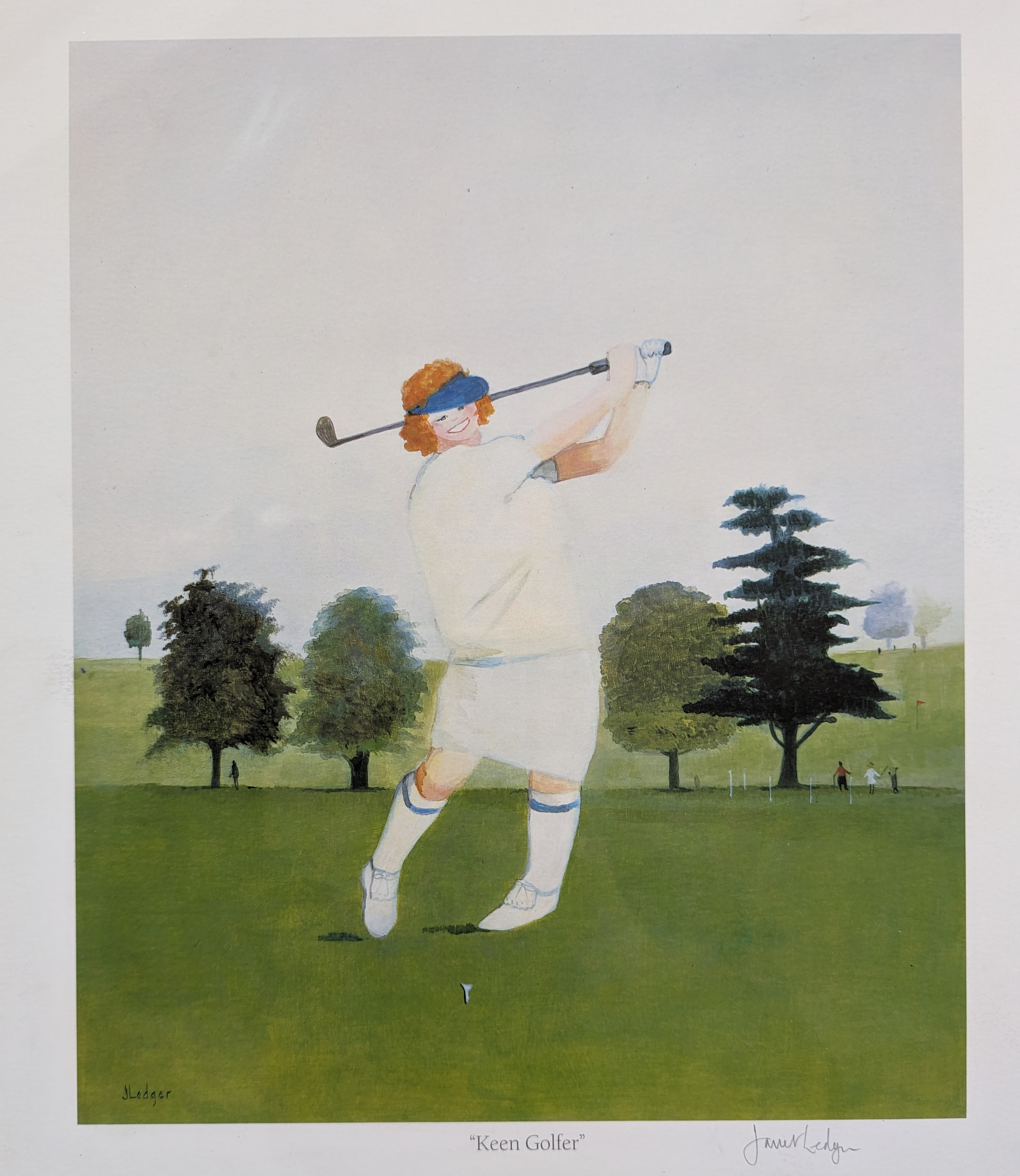 Two Janet Ledger limited edition prints, BOWLING IN THE PARK and KEEN GOLFER, each of 250 - Image 3 of 4