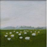 Janet Ledger (b.1934) SHEEP IN THE AFTERNOON, oil on board, framed and mounted, signed bottom left