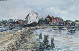 Robert William Hill (1932-1990), WOODBRIDGE SUFFOLK, 50 x 75cm, oil on canvas, framed, signed 