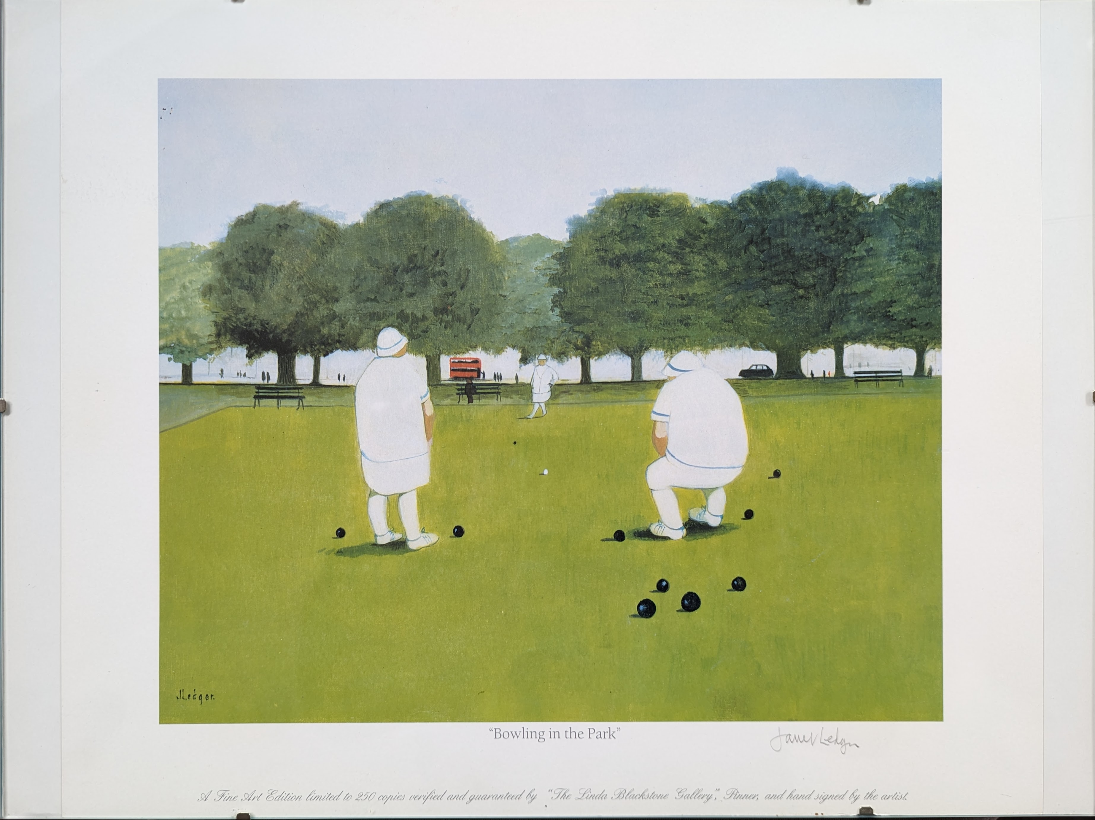 Two Janet Ledger limited edition prints, BOWLING IN THE PARK and KEEN GOLFER, each of 250 - Image 2 of 4