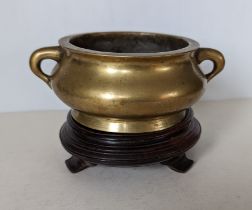 A late 17th/early 18th century Chinese bronze bombe censer