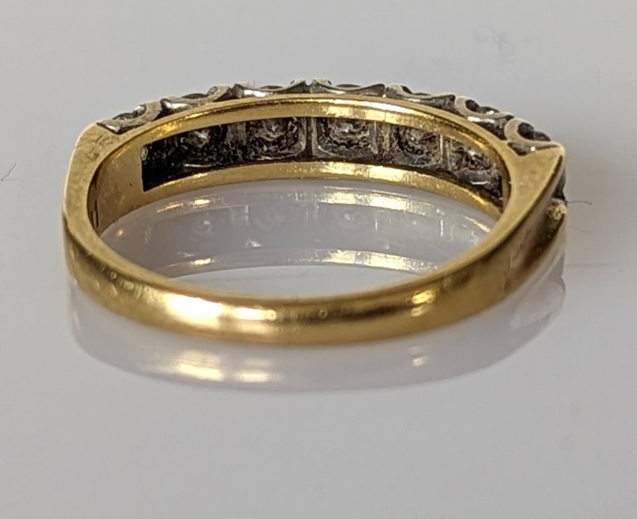 A half-hoop diamond eternity ring on a yellow gold setting - Image 2 of 3