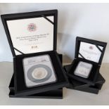 A 2023 Tristan Da Cunha Silver Proof 5oz £25 AND 2oz £5 coin "Charles III Coronation" NGC Graded