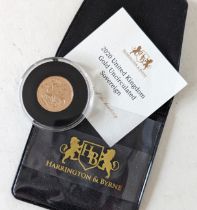 A 2020 UK Gold Proof Uncirculated Sovereign with COA