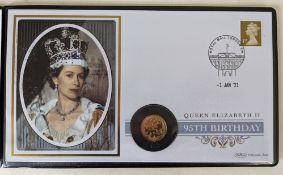 A Harrington & Byrne 2021, Queen Elizabeth II 95th Birthday, 22-Carat Gold Proof Coin Cover