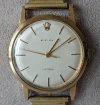 A vintage Rolex Precision with baton markers, champagne dial, 28mm, sweeping seconds hand