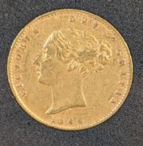 A cased Victorian half gold sovereign, 1864, with outer box