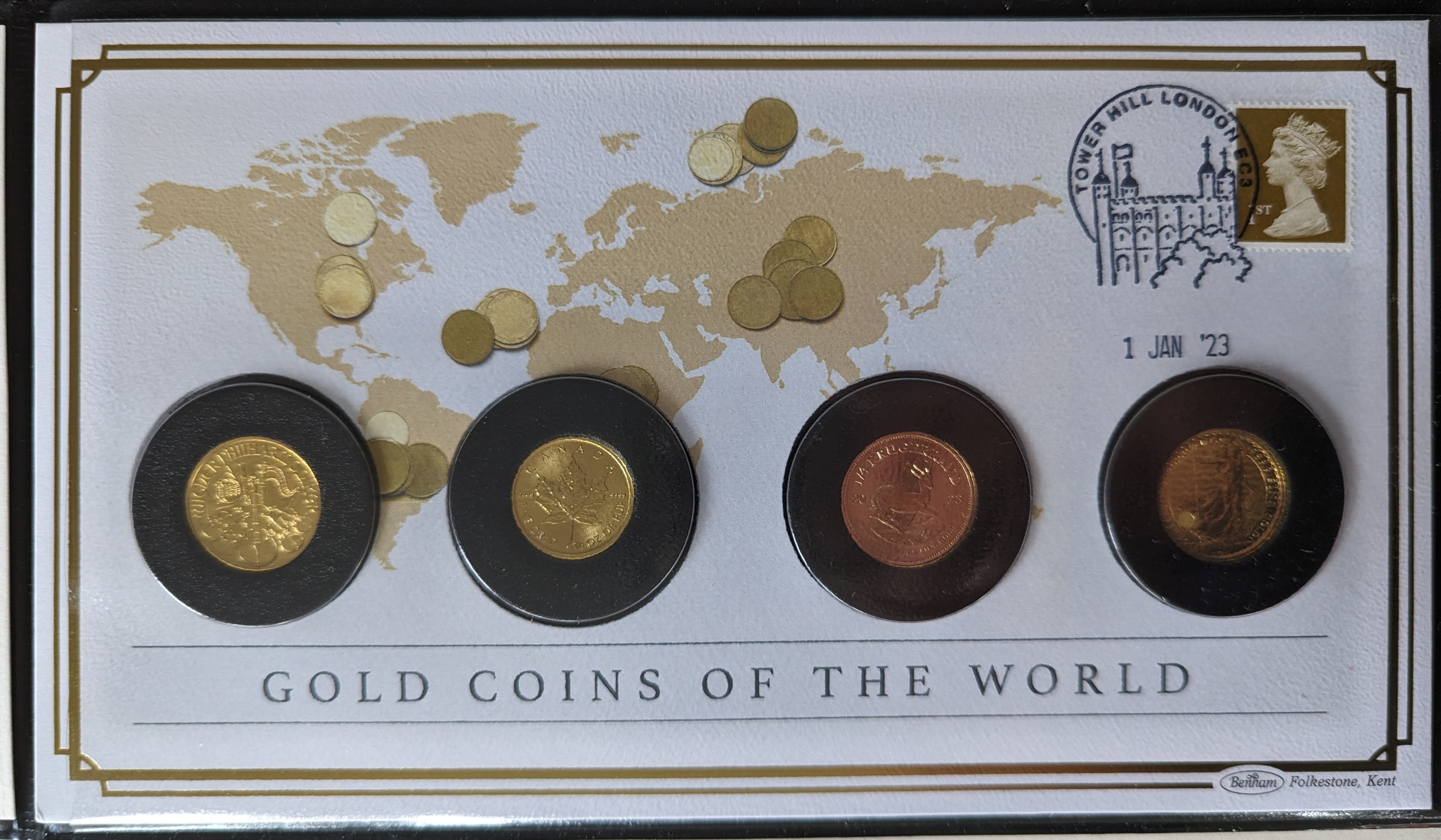 A Harrington & Byrne 2023 Gold Coins of the World Four-Sovereign Cover Collection, with COA