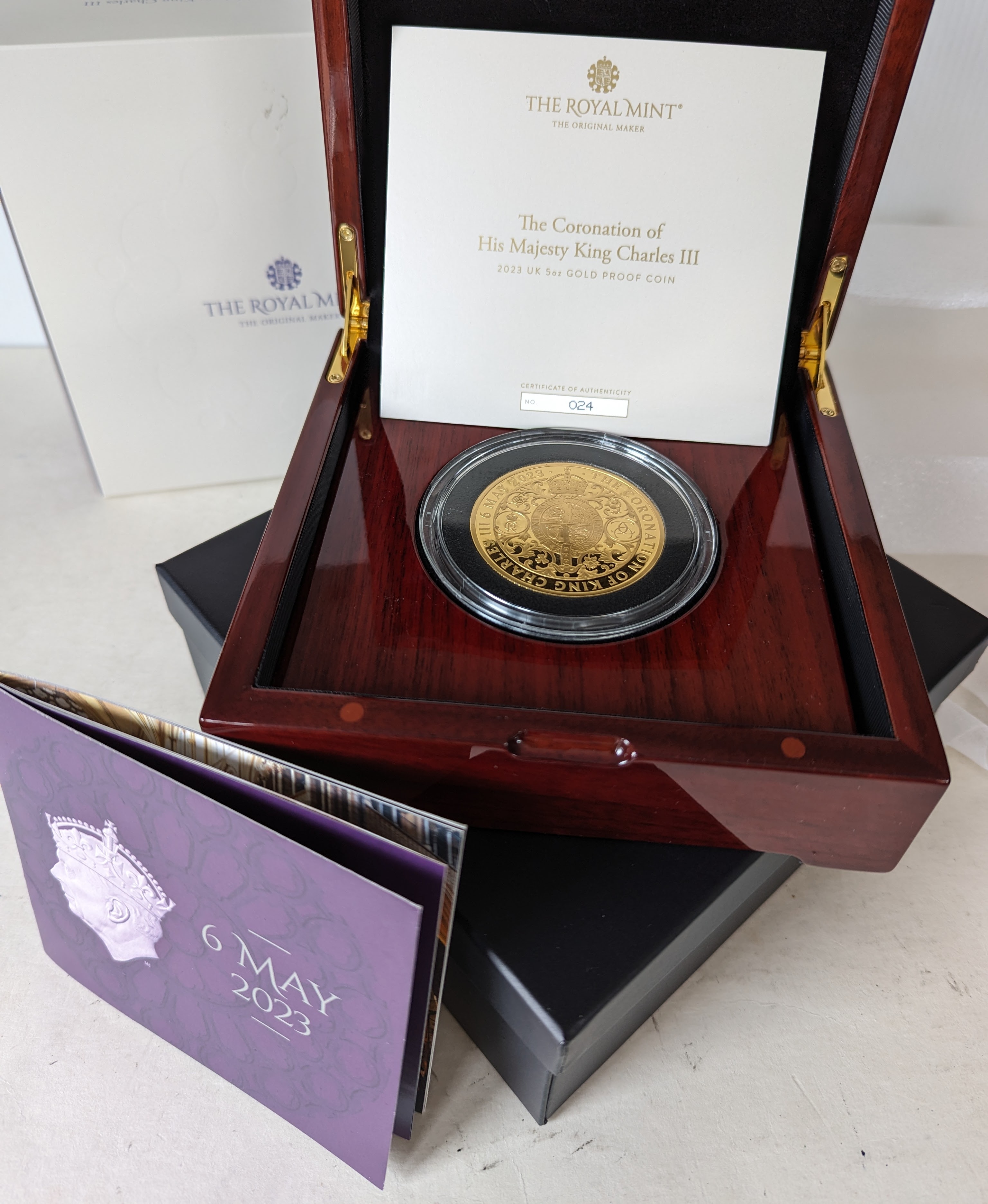 The Royal Mint Coronation of His Majesty King Charles III 2023 UK 5oz 999.9 Gold Proof Coin