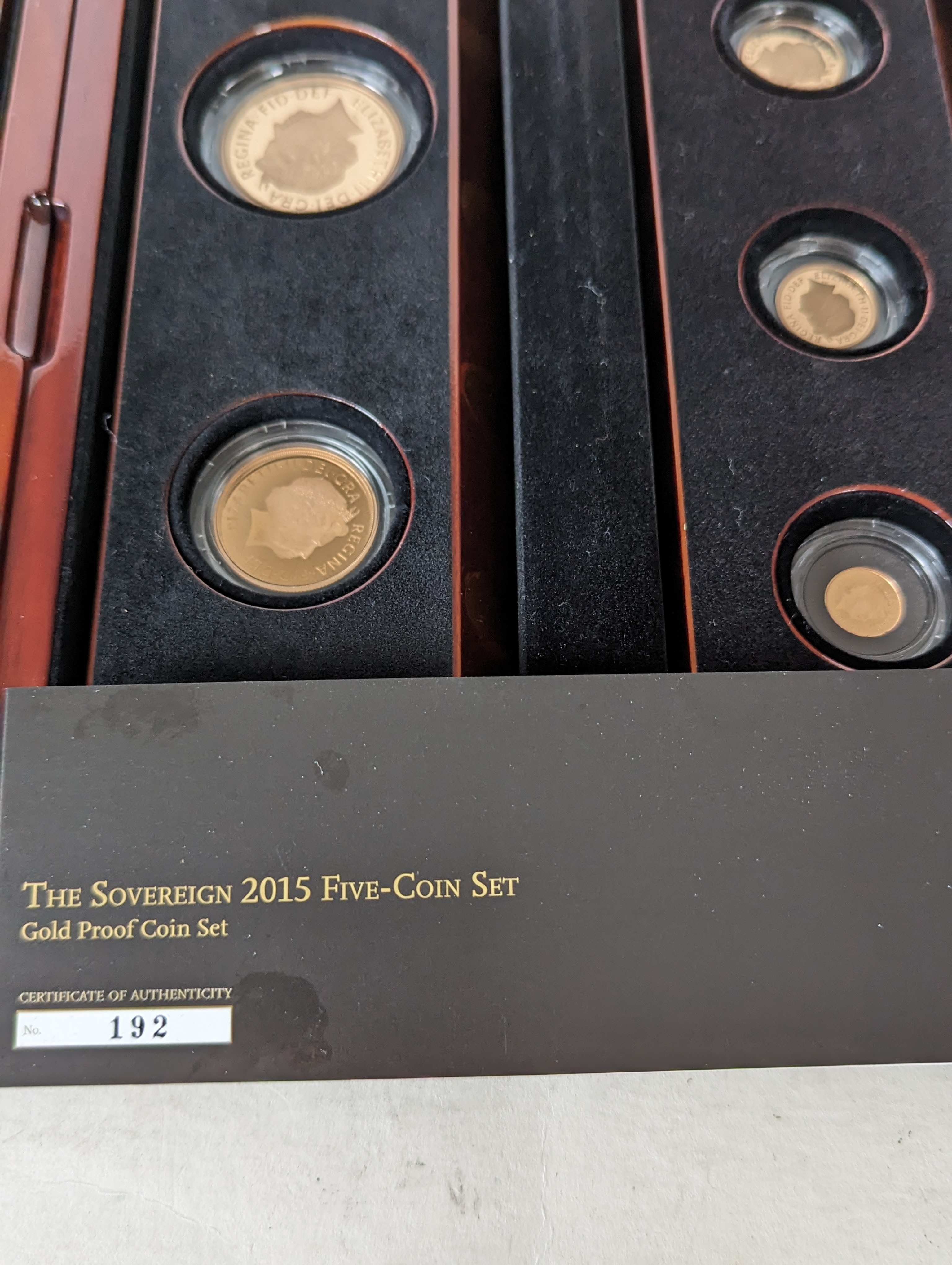 The Royal Mint 2015 Five Coin Gold Proof Sovereign Coin Set, Fifth Portrait, First Edition, Limited  - Image 2 of 8