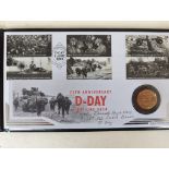 A Harrington & Byrne 2019, 75th Anniversary of the Normandy Landings, Signed Gold Proof 50p Coin 