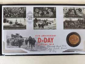 A Harrington & Byrne 2019, 75th Anniversary of the Normandy Landings, Signed Gold Proof 50p Coin