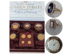 Gold Sovereigns, Comemmorative Coins, Jewellery & Watches