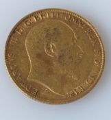 An Edwardian gold half sovereign, 1903