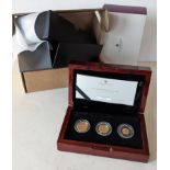 A cased Royal Mint Queen Elizabeth II Memorial Sovereign, 2022 Three-Coin Gold Proof Set