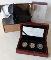 A cased Royal Mint Queen Elizabeth II Memorial Sovereign, 2022 Three-Coin Gold Proof Set