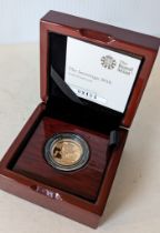 A cased Royal Mint 2018 Gold Proof Sovereign with COA and original packaging