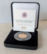 A cased Harrington & Byrne Samoa 2023 King Charles III Coronation, Quarter Ounce Gold Proof Coin