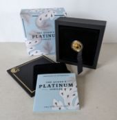 The Perth Mint cased Queen's Platinum 1/4 Gold Proof Coin, 7.77g,  with COA and original packaging