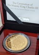 A cased Royal Mint Coronation of King Charles III, 2023 UK 2oz Gold Proof Coin, limited edition 