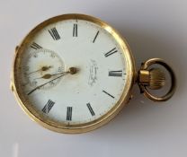 An Edwardian Swiss gold-cased pocket watch with Roman numerals