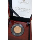 The Royal Mint The Platinum Jubilee of HM The Queen, 2022 UK 50p Gold Proof Coin, with COA