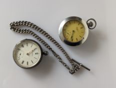 A JW Benson and Waltham open-face silver-cased pocket watch, one stem-wind and the other key-wind