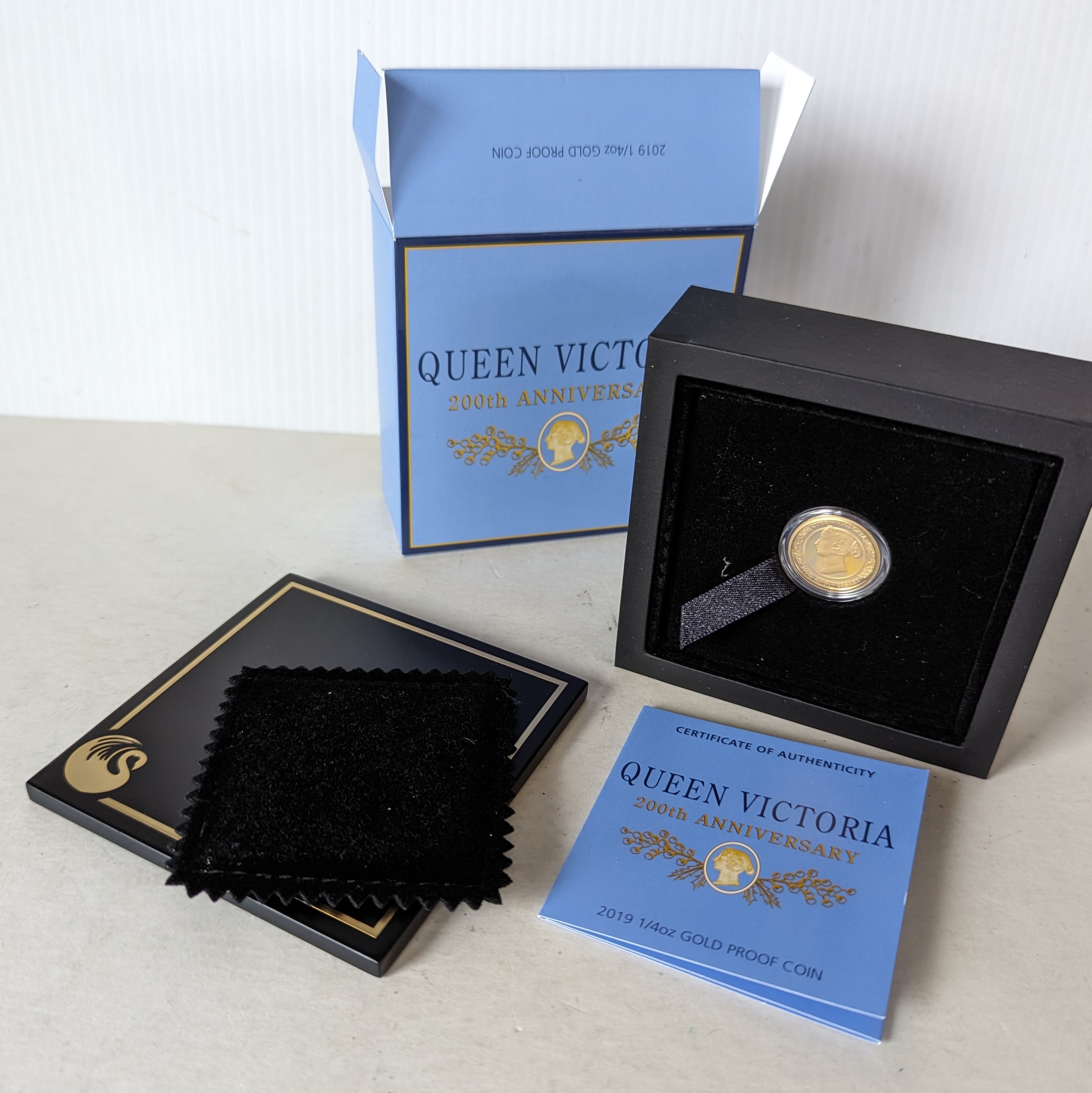 The Perth Mint 2019 Queen Victoria 200th Anniversary 1/4oz Gold Proof Coin, 7,77g, with CAO 