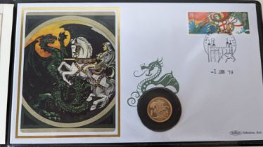 A Harrington & Byrne 2019 Gold Proof Sovereign Cover, with COA, edition of 50
