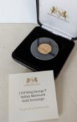 A 1918 George V Indian Mintmark Gold full sovereign with COA