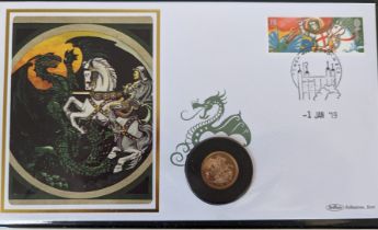 A Harrington & Byrne 2019 Gold Proof Sovereign Cover, with COA, edition of 50