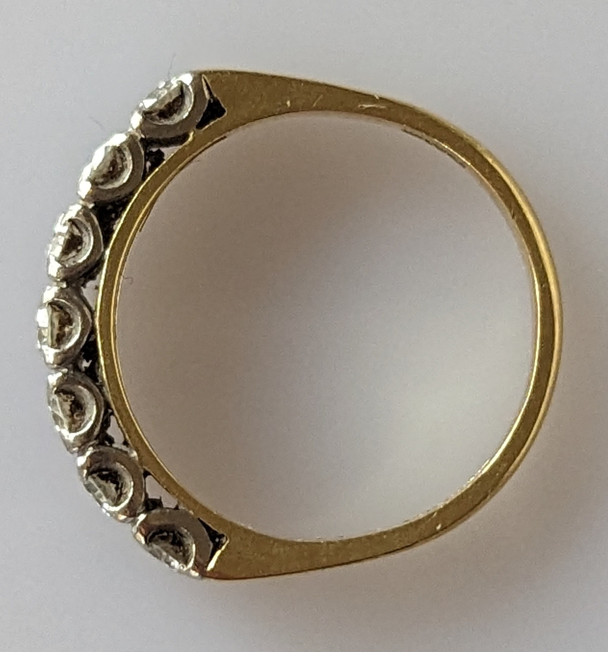 A half-hoop diamond eternity ring on a yellow gold setting - Image 3 of 3
