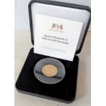 A cased Harrington & Byrne Queen Elizabeth II UK Gillick Gold Sovereign, 1962, with COA