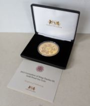 A Harrington & Byrne 2023 King Charles III Coronation Tristan da Cunha 5oz Gold Proof Coin