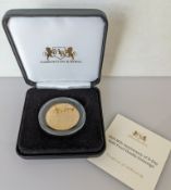 A cased Harrington & Byrne, 2024 80th Anniversary D-Day Gold Proof Double Sovereign Coin, 22 ct gold