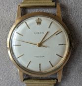 A vintage Rolex Precision with baton markers, champagne dial, 28mm, sweeping seconds hand 