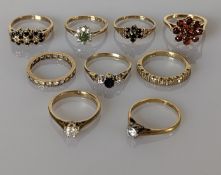 A diamond solitaire ring in an 18ct yellow gold and platinum setting, diamond 0.01 carats, 1.8g